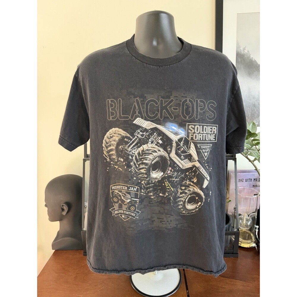 VTG Monster Jam Soldier Fortune Black-Ops Men’s T Shirt Black Size Large L